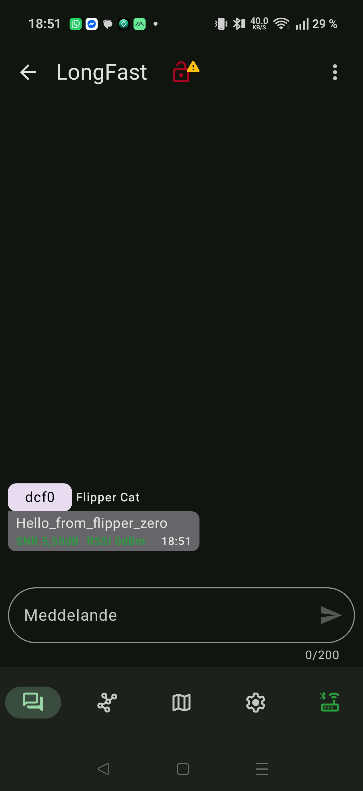 received message